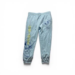 Disney Lilo & Stitch Jogger NWT XL Blue Unique Graphic Print Sweatpants Taper